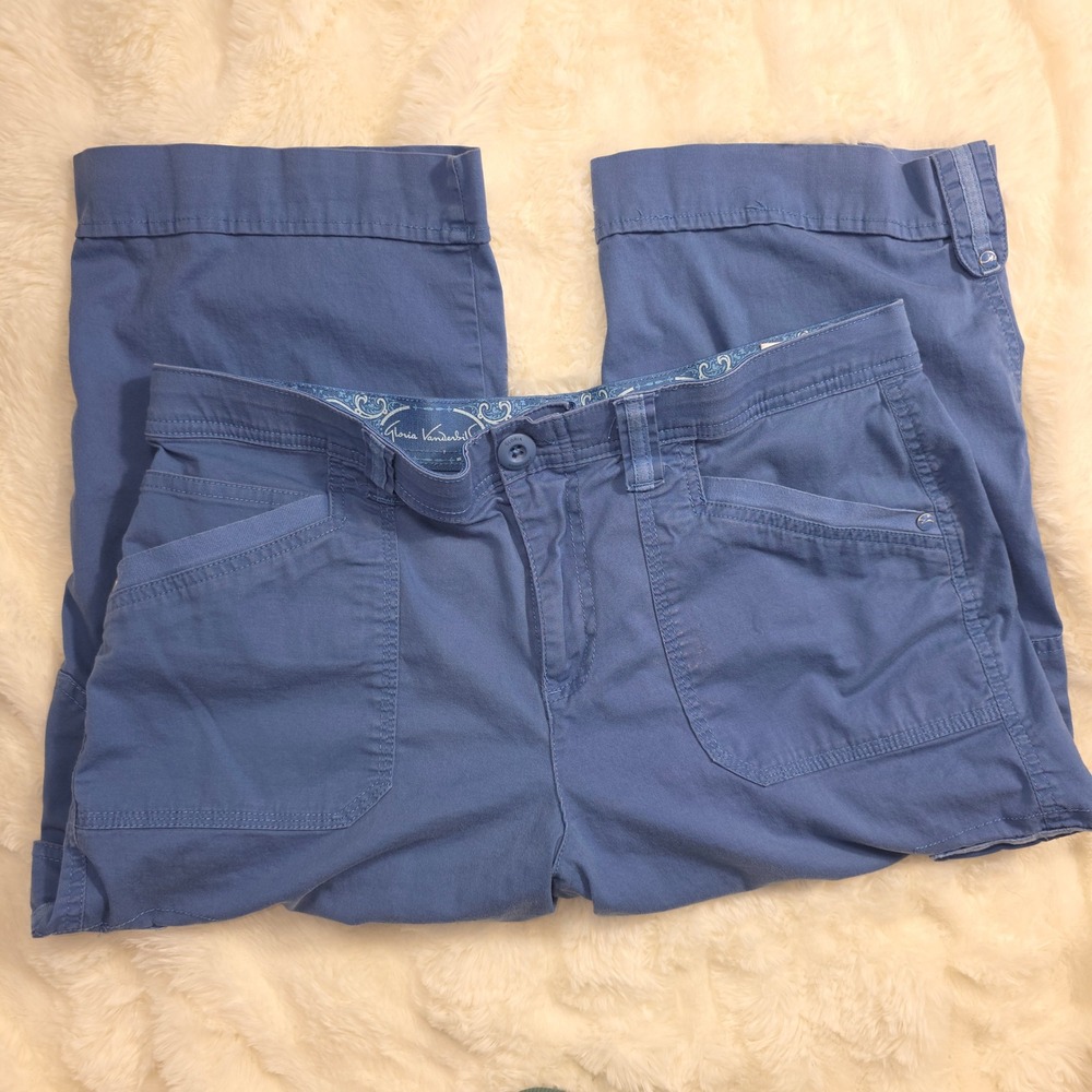 Gloria Vanderbilt Capri Pants Womens 10 Blue Excellent Dawn Utility DEW43007-BDK